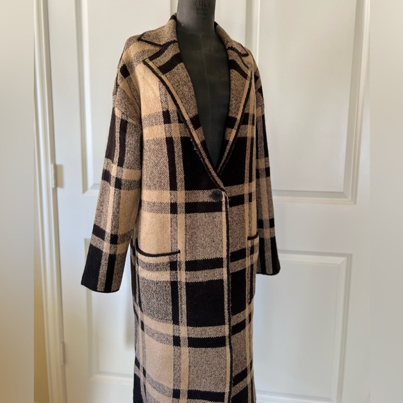 Liz Claiborne Plaid Longline Coatigan Sweater Coat NWT Size M - Picture 6 of 10